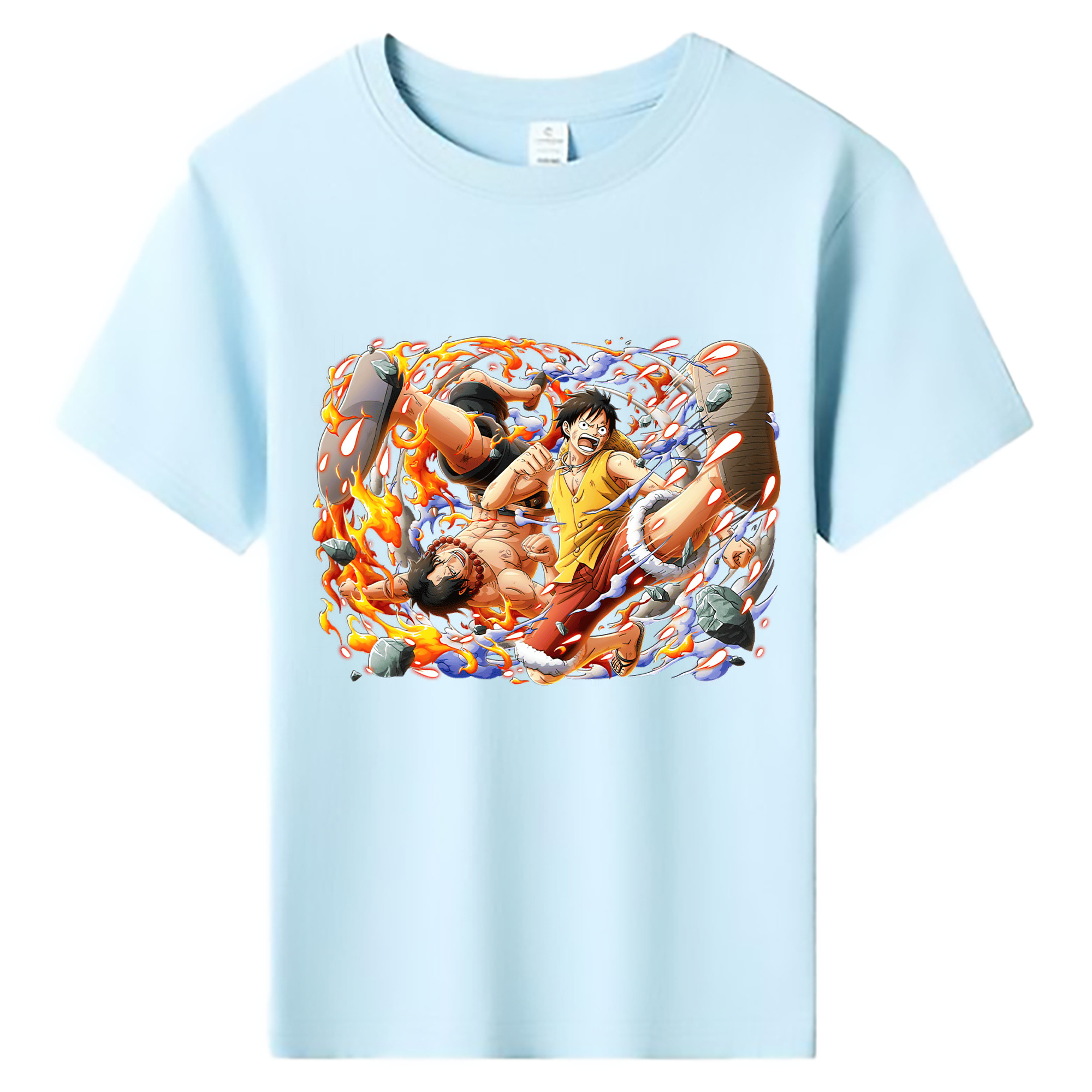 ワンピース モンキー・D・ルフィ ONE PIECE Monkey D. Luffy 綿100％キッズTシャツ（フロントプリント）